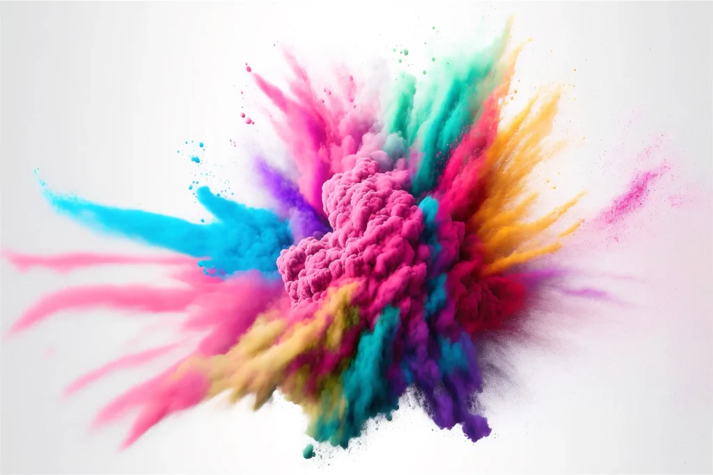 explosion de pigments de couleurs